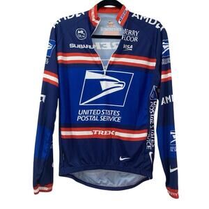 NIKE Mens Long Sleeve US Postal USPS Trek Tour de France Jersey Size Medium